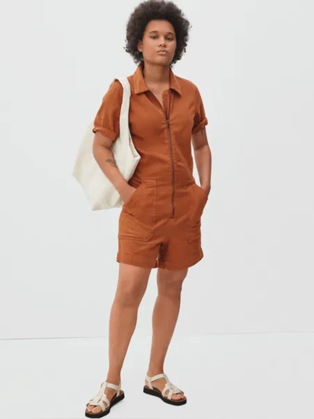 Everlane The Denim Short Coverall - Canyon